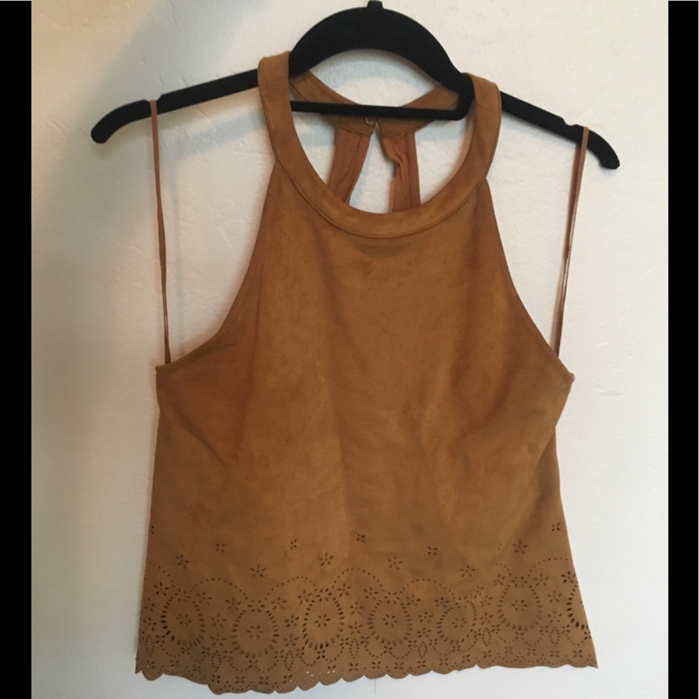 Zara faux suede cutout detail tank